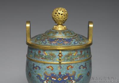 图片[2]-Copper ding-shaped incense burner in cloisonne enamels, Qing dynasty (1644-1911)-China Archive